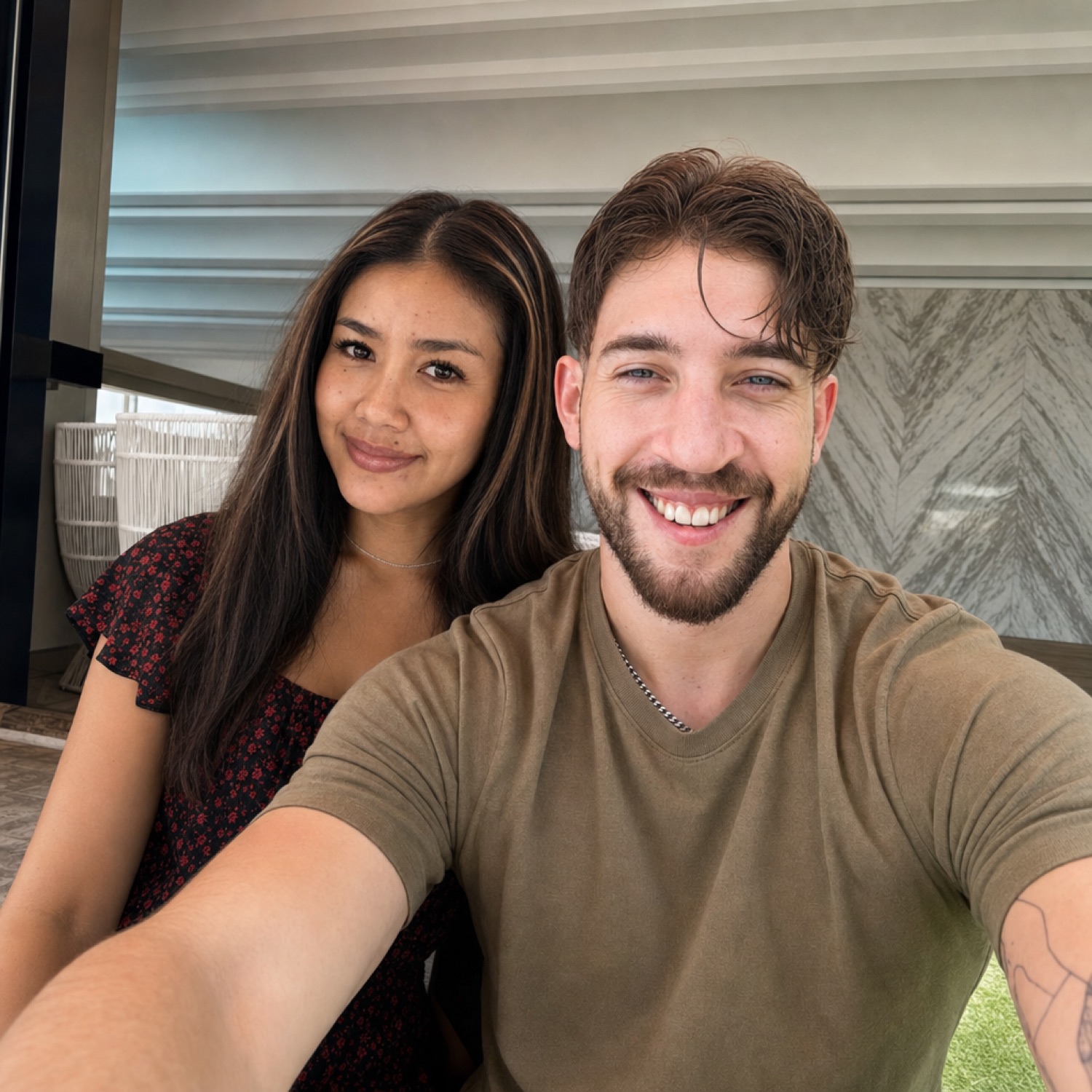 Nathan and his wife at home