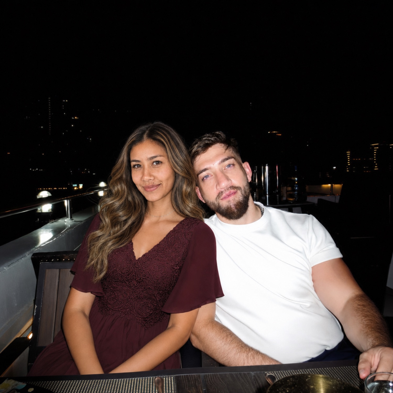 Nathan and his wife on an evening out